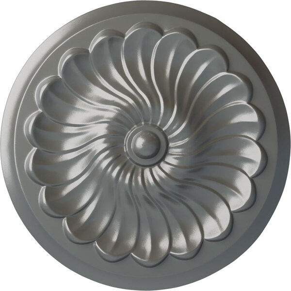 Ekena Millwork Flower Spiral Ceiling Medallion (Fits Canopies up to 2"), Hand-Painted Silver, 12 1/4"OD x 2 1/4"P CM12FLSLS - main